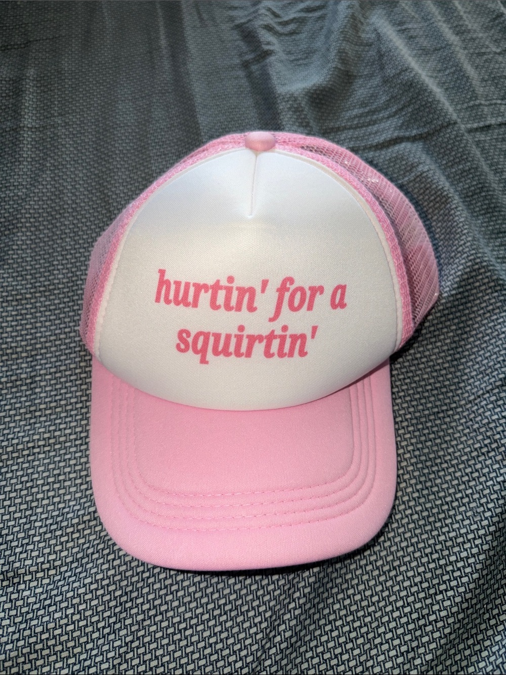 Pink Mesh Trucker Hat with Slogan - Women’s Casual Cap
